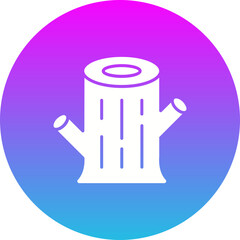 Tree Log Gradient Circle Glyph Inverted Icon