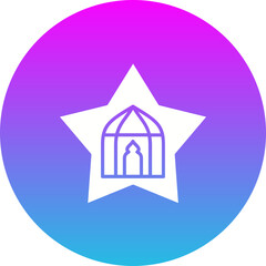 Star Gradient Circle Glyph Inverted Icon