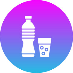 Drink Gradient Circle Glyph Inverted Icon