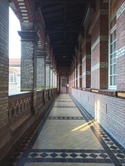 Lille, September 2022: Magnificent facades of the buildings of Lille, the capital of Flanders - Former industrial building housing the ENSAM school