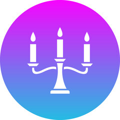 Candle Gradient Circle Glyph Inverted Icon