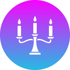 Candle Gradient Circle Glyph Inverted Icon