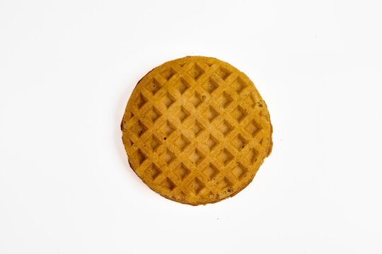 Single Frozen Breakfast Waffle isolated on a white background