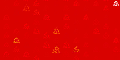 Light Red vector backdrop with mystery symbols.
