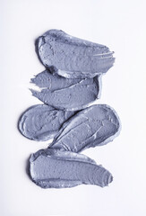 Charcoal texture swatches. Beauty and skin care textures on white background.