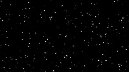 黒い背景を上昇するキラキラした粒子、パーティクル