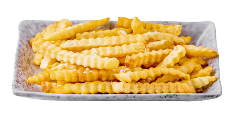 french fries in a basket isolated and save as to PNG file