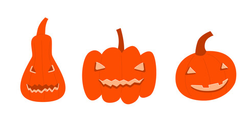 Halloween pumpkins set illustration isolated on white background