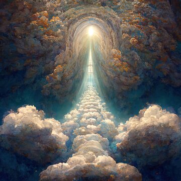 The gates to heaven, beautiful metaphor, vision of entrance to heaven