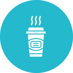 Hot Drink Multicolor Circle Glyph Inverted Icon