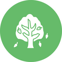 Obraz premium Autumn Tree Multicolor Circle Glyph Inverted Icon