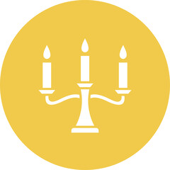 Candle Multicolor Circle Glyph Inverted Icon