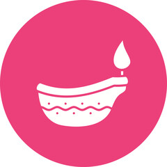 Oil Lamp Multicolor Circle Glyph Inverted Icon