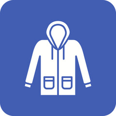 Raincoat Multicolor Round Corner Glyph Inverted Icon