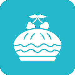 Cherry Pie Multicolor Round Corner Glyph Inverted Icon