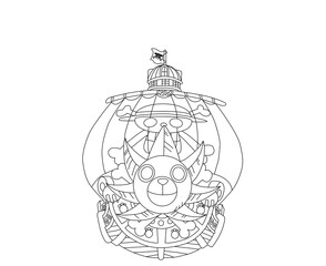 Thounsand sunny onepiece outline black