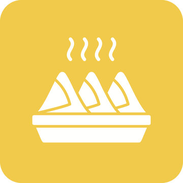 Samosa Multicolor Round Corner Glyph Inverted Icon