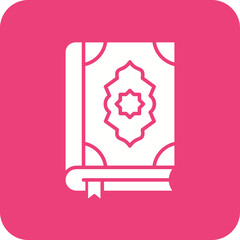 Quran Multicolor Round Corner Glyph Inverted Icon