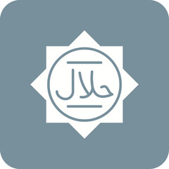 Halal Multicolor Round Corner Glyph Inverted Icon