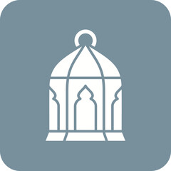 Lantern Multicolor Round Corner Glyph Inverted Icon