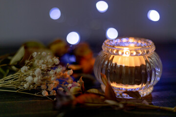 キャンドルと玉ボケ