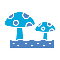 Mushroom Glyph Two Color Icon