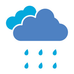 Rain Glyph Two Color Icon