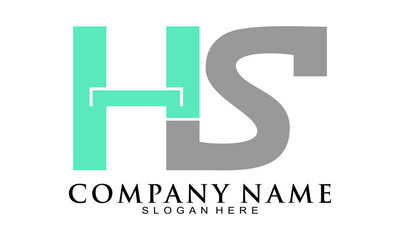 Obraz premium Abstract HS alphabet vector logo