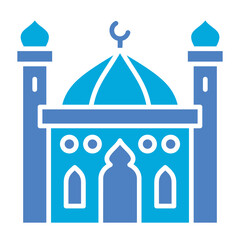 Mosque Glyph Two Color Icon