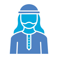 Arab Man Glyph Two Color Icon