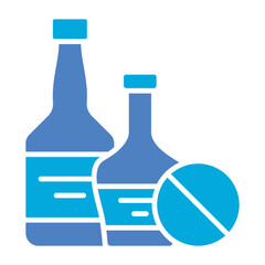 No Alcohol Glyph Two Color Icon