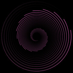 Design spiral dots backdrop. Abstract monochrome background. Optical art pattern. Wallpaper.