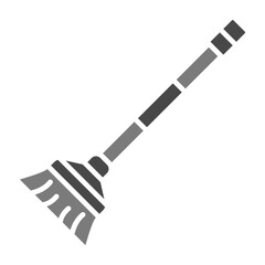 Broom Greyscale Glyph Icon