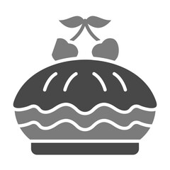 Cherry Pie Greyscale Glyph Icon