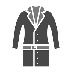 Long Coat Greyscale Glyph Icon