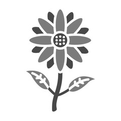 Sunflower Greyscale Glyph Icon