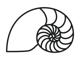 Golden ratio image, nautilus silhouette