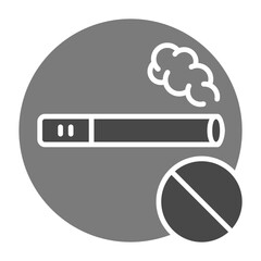 No Smoking Greyscale Glyph Icon