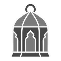Lantern Greyscale Glyph Icon