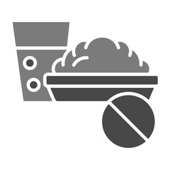 Fasting Greyscale Glyph Icon