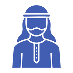 Arab Man Multicolor Glyph Icon