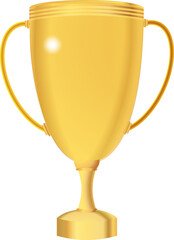 Trophy cup Champion trophy, shiny golden cup.