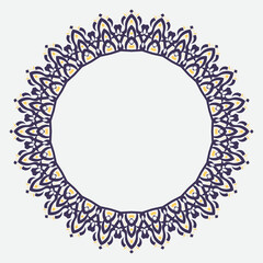 circle frame with vintage style and retro color. vintage round ornament