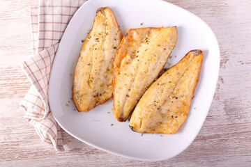 Baked dorado fillets