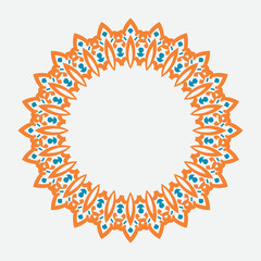 circle frame with vintage style and retro color. vintage round ornament