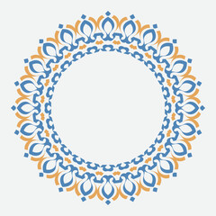 circle frame with vintage style and retro color. vintage round ornament