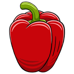 Red Pepper in Vector Style Illustration