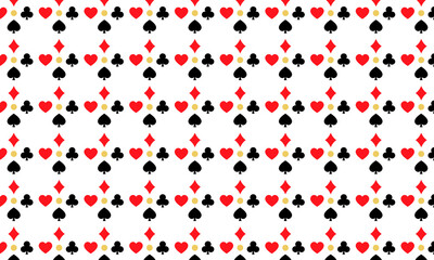 Playing card suit vector background. Playing card wallpaper. Vector seamless pattern.