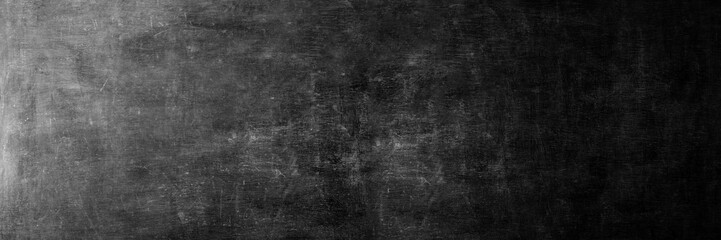 Blank wide screen Real chalkboard background texture in college concept for back to school...