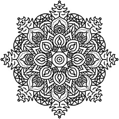 Mandala. Round Ornament Pattern. Decorative elements and Hand drawn background.